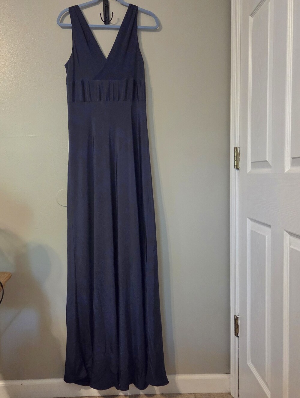 J.Crew Women’s 100% Silk Blue Elegant Formal Gown Sz 14 Tall Quiet Luxury - Picture 2 of 6